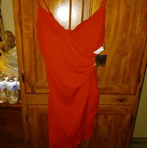 Planet Gold Vibrant Red Mini Dress